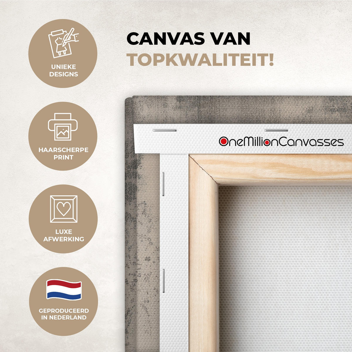 LEINWANDBILD Wabi sabi - Pflanze - Beige Wandbilder 80x60 cm - Taupe, Textil (80/60cm) - MuchoWow