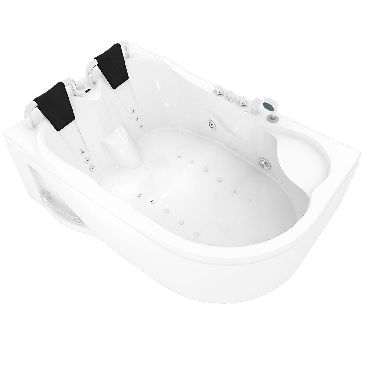 WHIRLPOOL Pool Badewanne Eckwanne Wanne W23H-TH-R - Weiß, Glas/Kunststoff (182/80/120cm) - AcquaVapore by Sandra Jentho