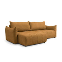 ECKSOFA Ontario Mit Schlaffunktion - Gelb, Holzwerkstoff/Textil (154/260cm) - Fun Möbel