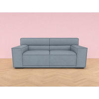 2,5-SITZER Umea Cord Blau 194/106/78 cm - Dunkelgrau, Kunststoff/Textil (194/78/106cm) - foamnova