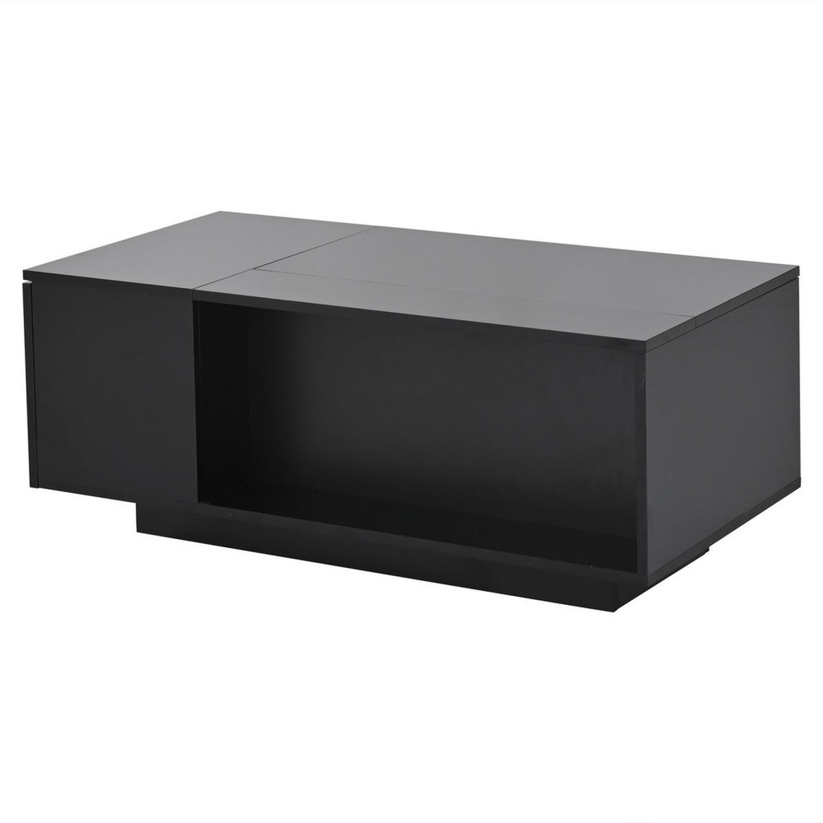KONFERENČNÍSTOLEK 100x50cm Černý LED Zvedací Úložný - černá, dřevo (108.64/58.24/15.9cm) - FLIEKS