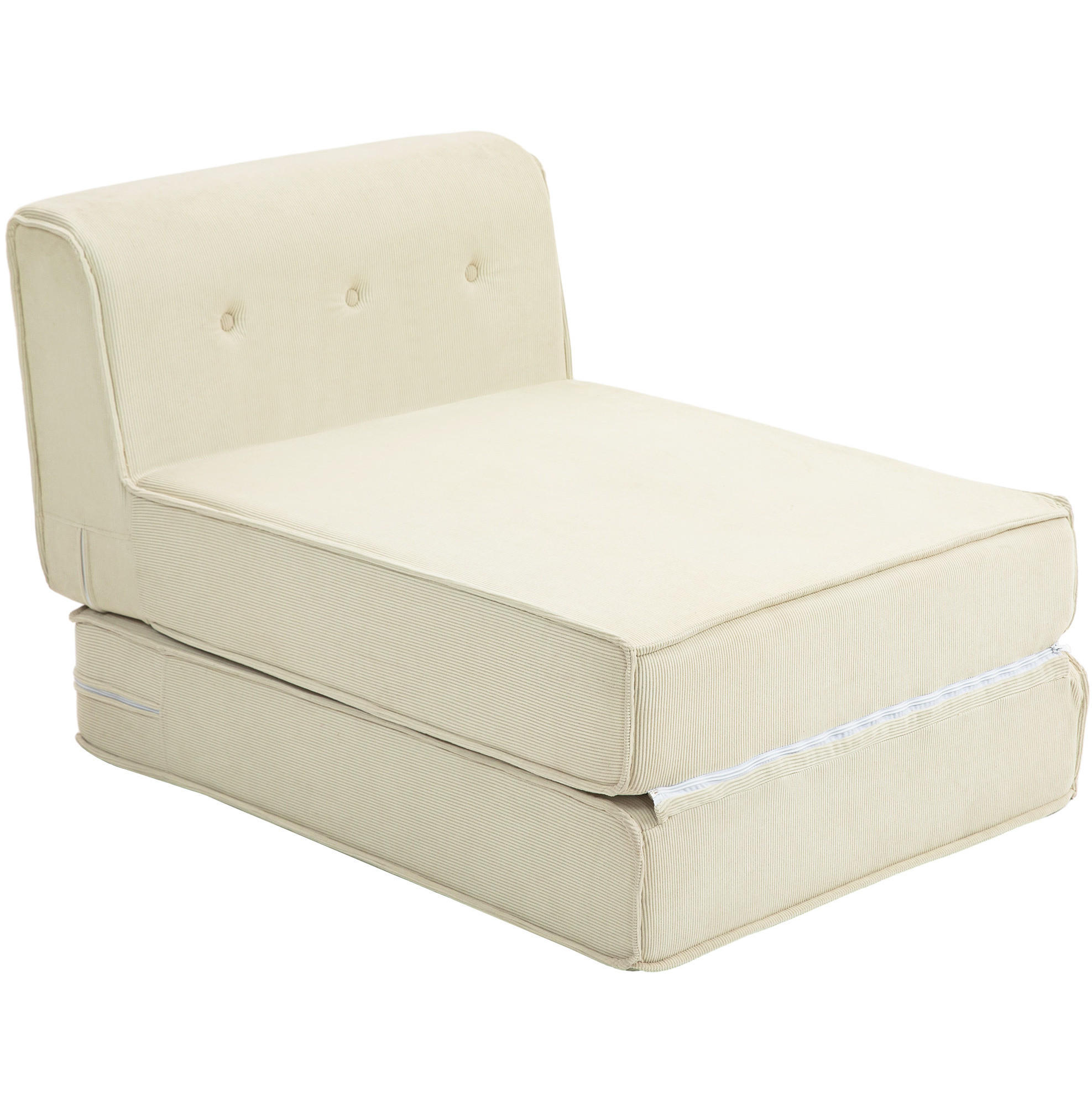 SCHLAFSESSEL 73/100/60 cm mit Liegefläche 73/195 cm – klappbar und platzsparend - Creme, Textil (73/60/100cm) - BEAOK