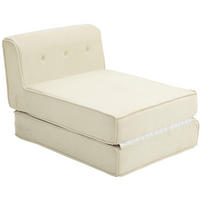 SCHLAFSESSEL 73/100/60 cm mit Liegefläche 73/195 cm – klappbar und platzsparend - Creme, Textil (73/60/100cm) - BEAOK
