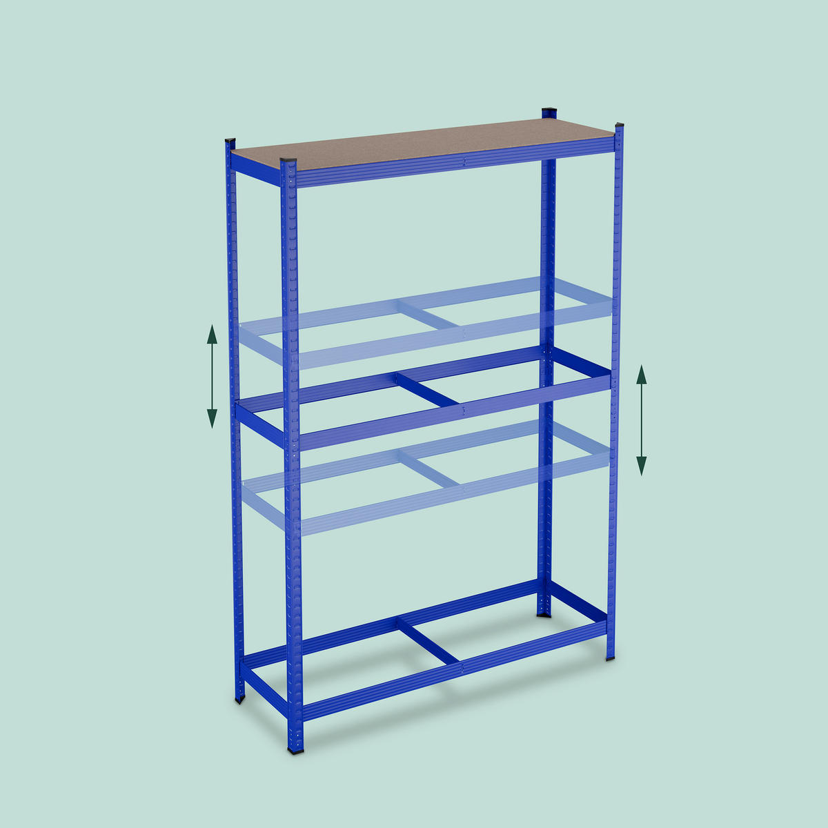 REIFENREGAL - Blau, Holzwerkstoff/Kunststoff (120/180/40cm) - Relaxdays