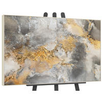 GEMÄLDE Harmonie von Gold und Silber II Schattenfugenrahmen Beige 120x80 cm - Beige, Holz (120/80cm) - YS-art gallery