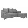SCHLAFSOFA Dover mit Polsterhocker - Chromfarben/Hellgrau, Holz/Kunststoff (192/80cm) - MIRJAN24