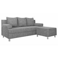 SCHLAFSOFA Dover mit Polsterhocker - Chromfarben/Hellgrau, Holz/Kunststoff (192/80cm) - MIRJAN24