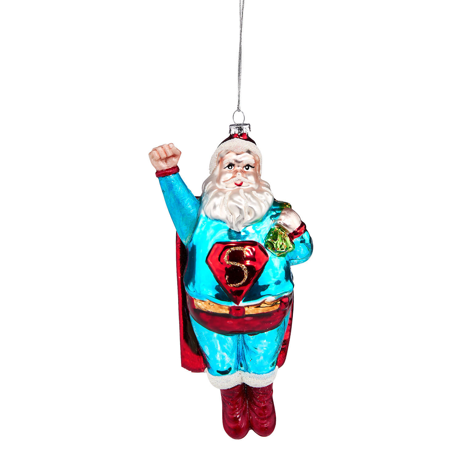 BAUMANHÄNGER Hang On Santa - Blau, Glas (9/18/7cm) - Butlers