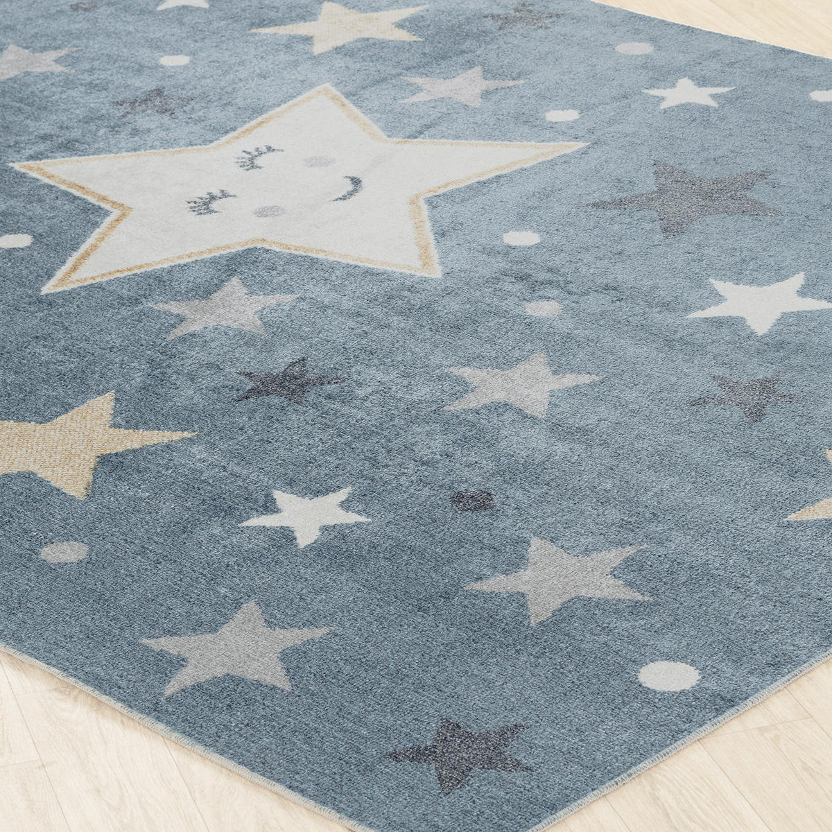 KINDERTEPPICH Maschinenwaschbar 160/213 cm Blau - Blau, Naturmaterialien/Textil (160/213cm) - LIVABLISS