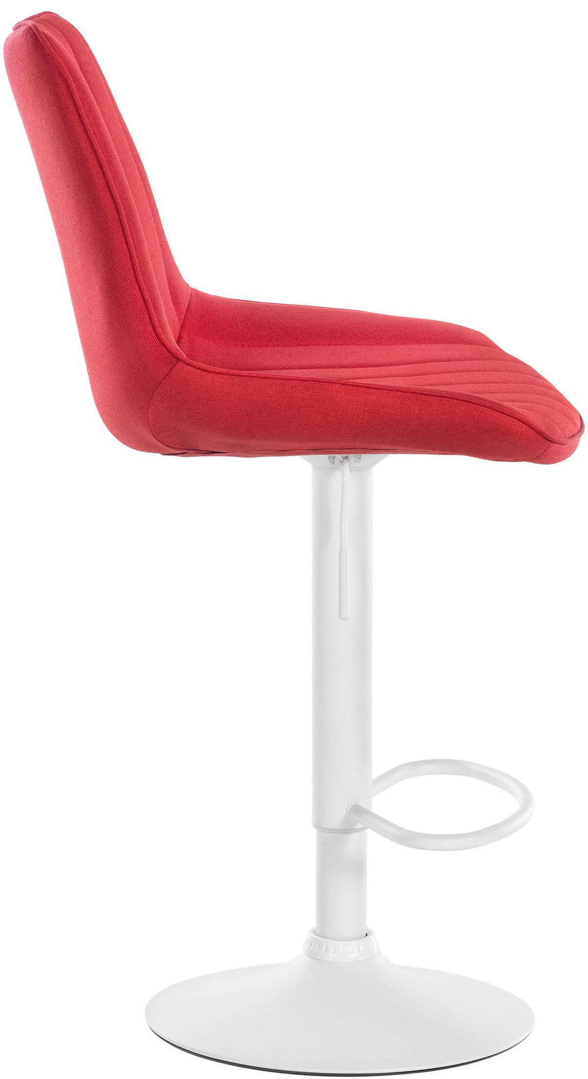 BARHOCKER RIO Rot Stoff Weiß - Rot, Textil/Metall (49.5/91/50cm) - DELUKE