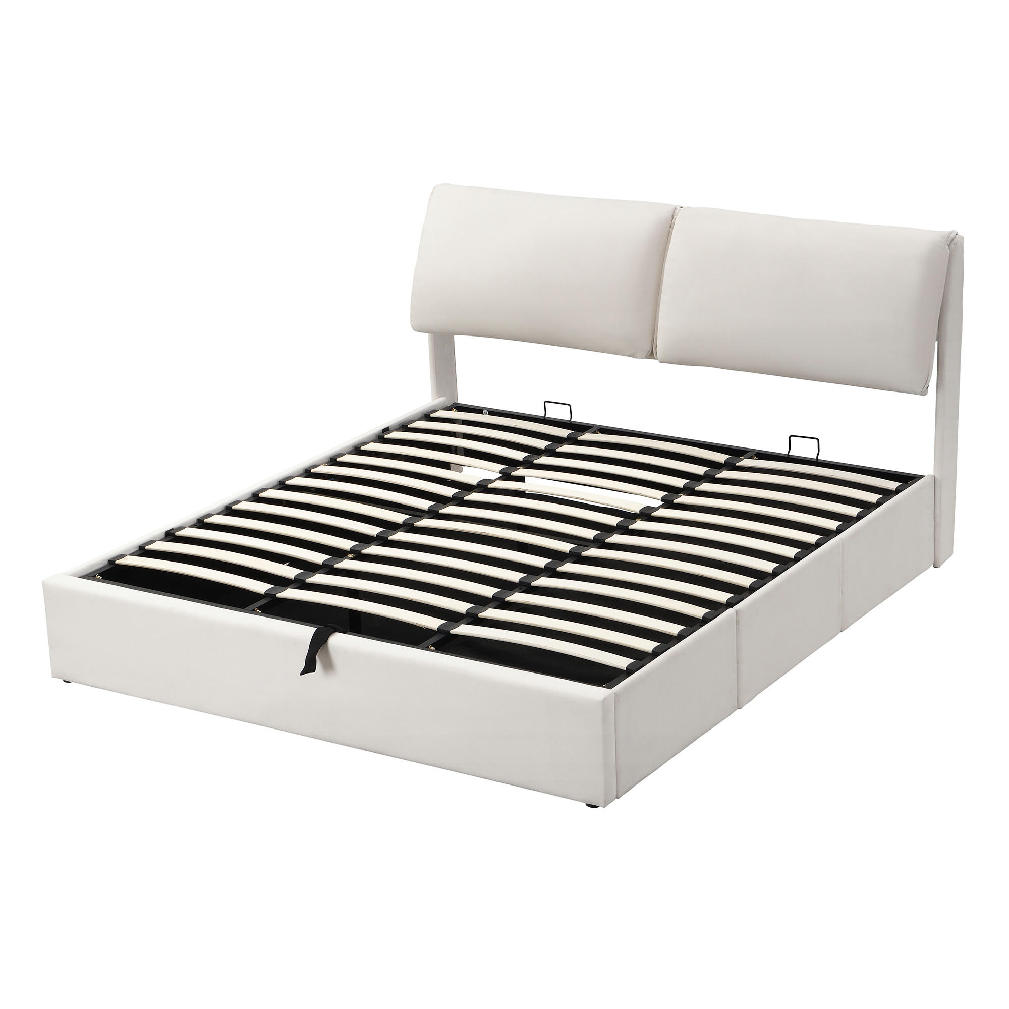 POLSTERBETT aus Samt 180x200 cm in Beige mit Bettkasten & 3 Schubladen - Beige, Textil (180/200cm) - Modfu