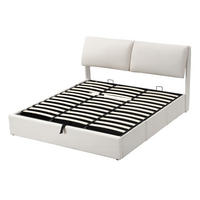 POLSTERBETT aus Samt 180x200 cm in Beige mit Bettkasten & 3 Schubladen - Beige, Textil (180/200cm) - Modfu