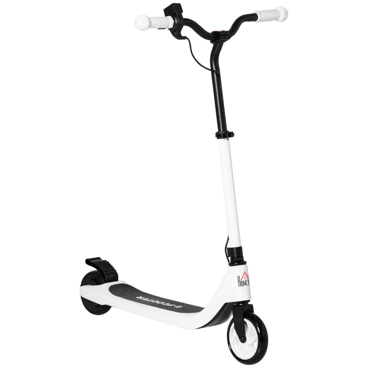 E-SCOOTER, Aluminium， Schwarz/Weiß, 76L x 53B x 90/95Hcm - Schwarz, Metall (95cm) - HOMCOM