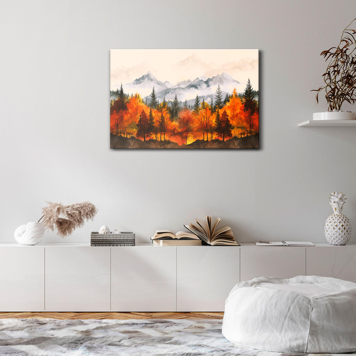 LEINWANDBILD Berglandschaft 120x80 cm - Multicolor, Holz (120/80cm) - LUMASOUL