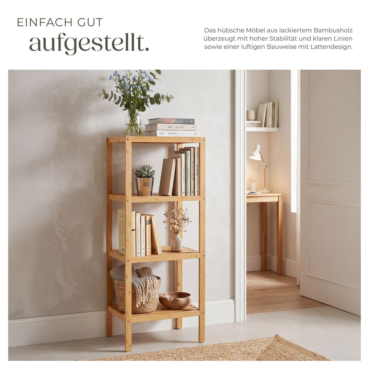 BADREGAL Cornelia, 33 x 33 x 97 cm, braun - Braun, Holz (33/97/33cm) - tectake
