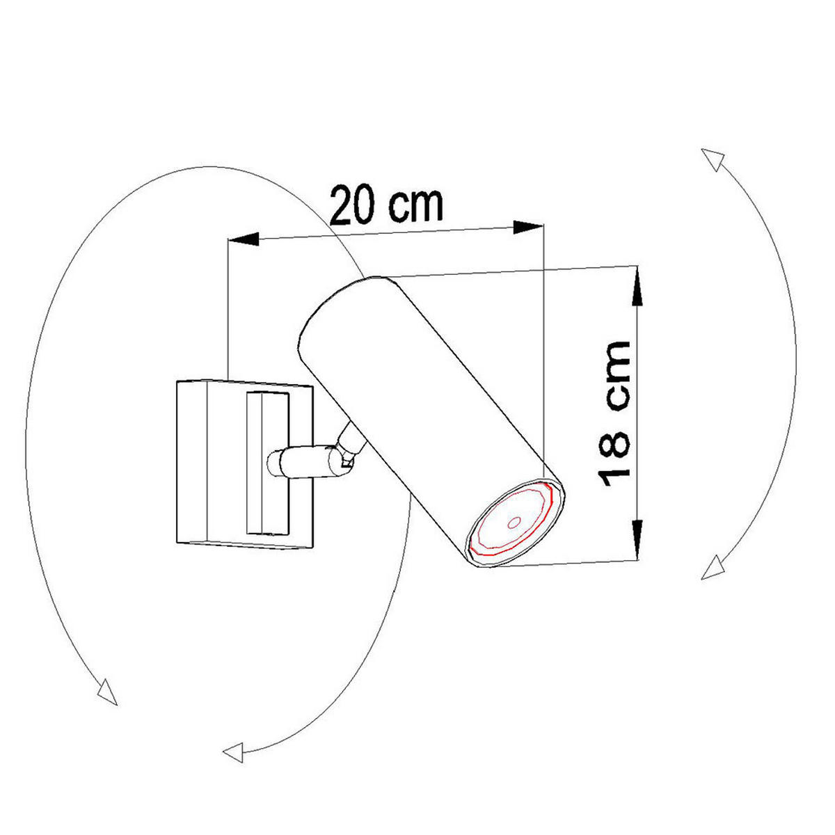 DECKENLEUCHTE Stahl Schwarz Spot - Schwarz, Metall (18/18/20cm)