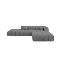 ROHOVÁ SEDAČKA s otomanem, pravá BILA-L 289x176x71 Šedá Velur - šedá/černá, kompozitní dřevo/textil (289/176cm) - ALTDECOR