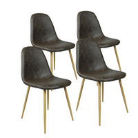 STUHL-SET 4 Stück in Eisen Vintage - Dunkelbraun/Schwarz, Holzwerkstoff/Textil (46/86/47cm) - Urban Meuble