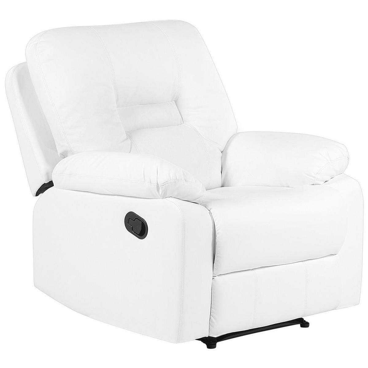 6-SITZER SOFA SET Kunstleder Weiß Bergen - Weiß, Kunststoff (204/101/74cm) - Beliani