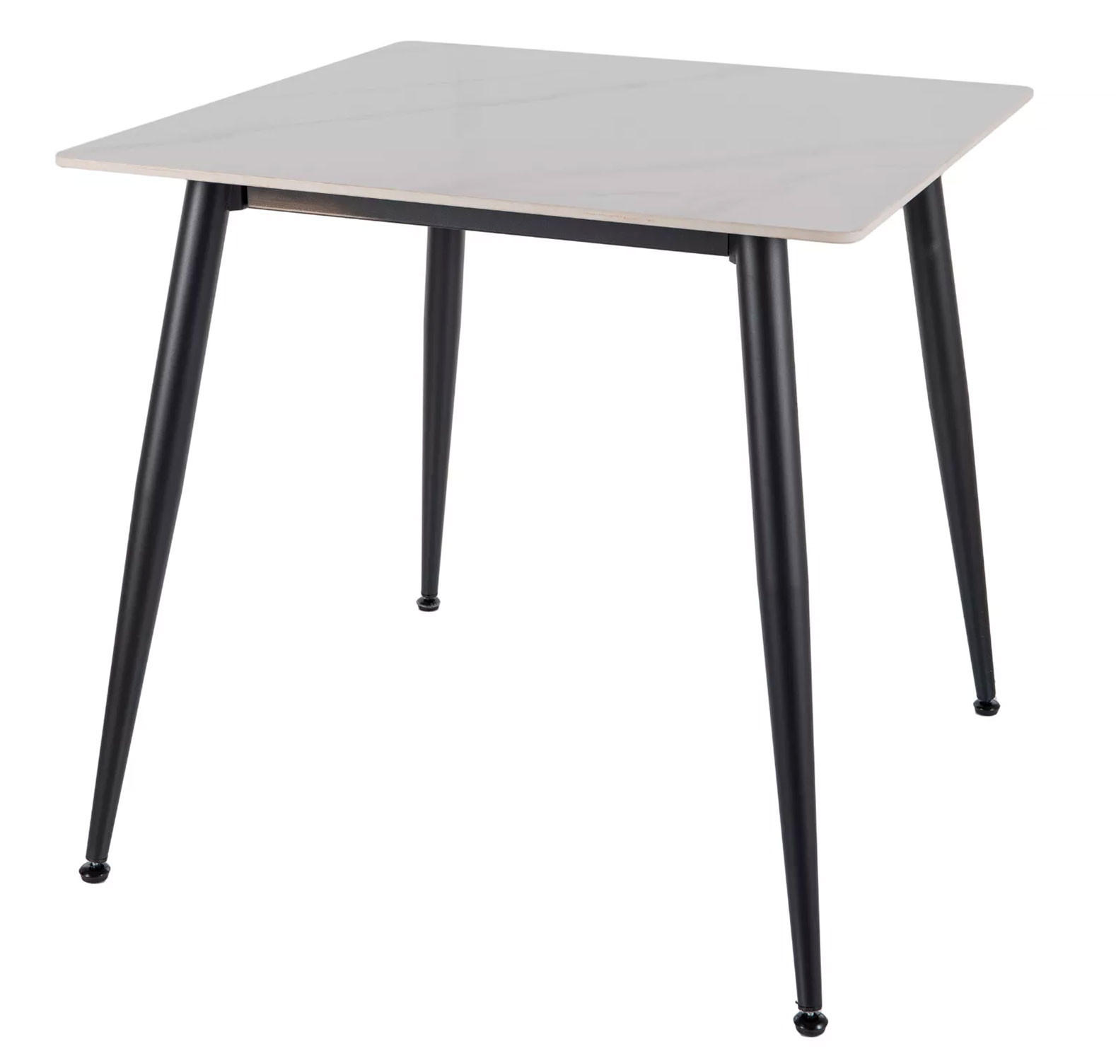 ESSTISCH Rion Marmor Weiß 80 / 80 / 76cm - Schwarz/Weiß, Holz/Keramik (80/80/76cm) - Feldmann-Wohnen