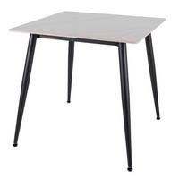 ESSTISCH Rion Marmor Weiß 80 / 80 / 76cm - Schwarz/Weiß, Holz/Keramik (80/80/76cm) - Feldmann-Wohnen