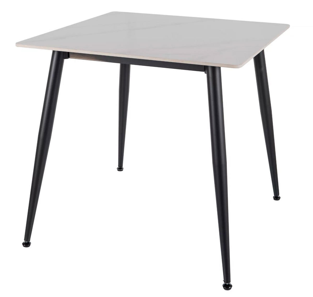 ESSTISCH Rion Marmor Weiß 80 / 80 / 76cm - Schwarz/Weiß, Holz/Keramik (80/80/76cm) - Feldmann-Wohnen