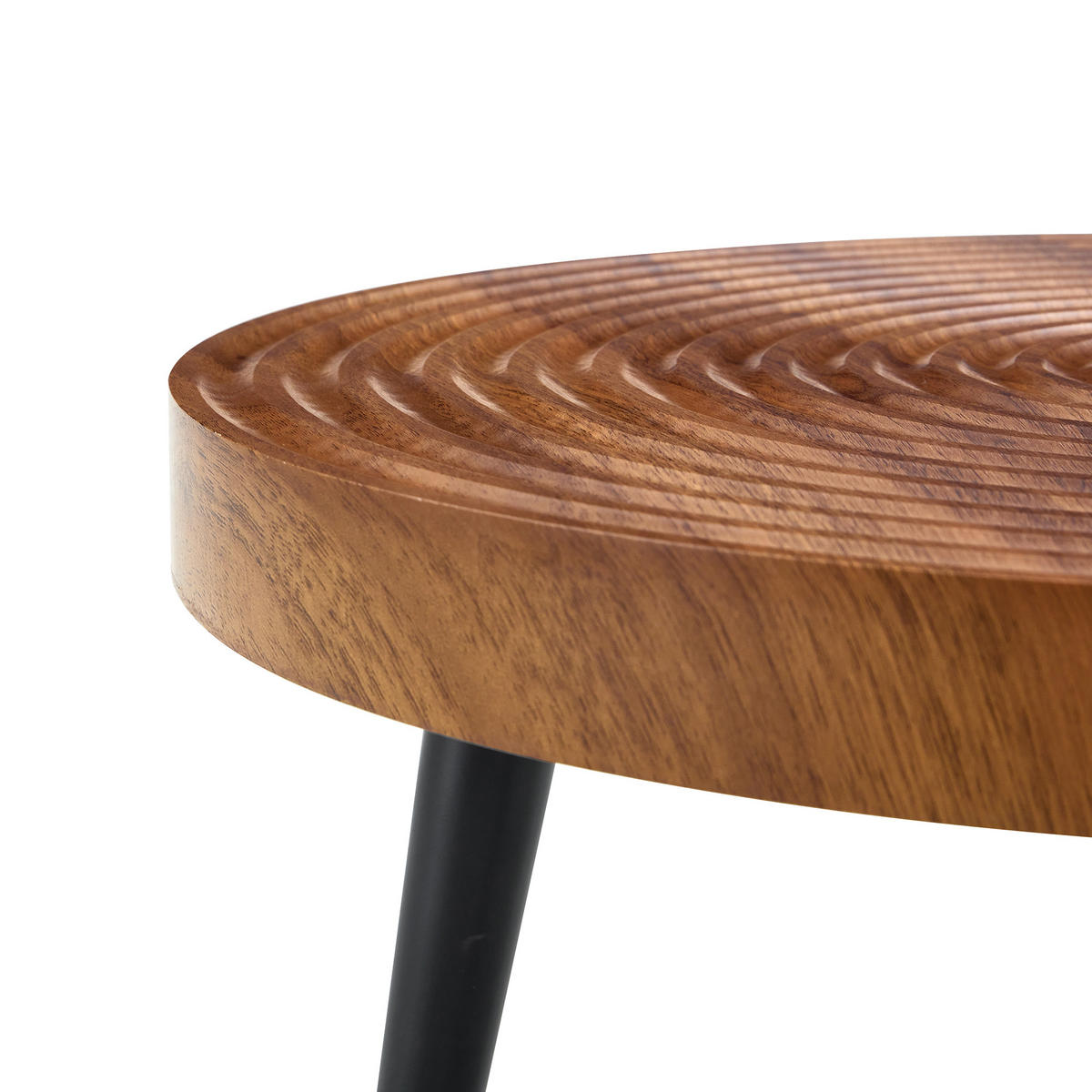 COUCHTISCH DE-37427 rund mit Jahresring-Optik Braun - Braun, Holz (60/60/37cm) - ComfortXL