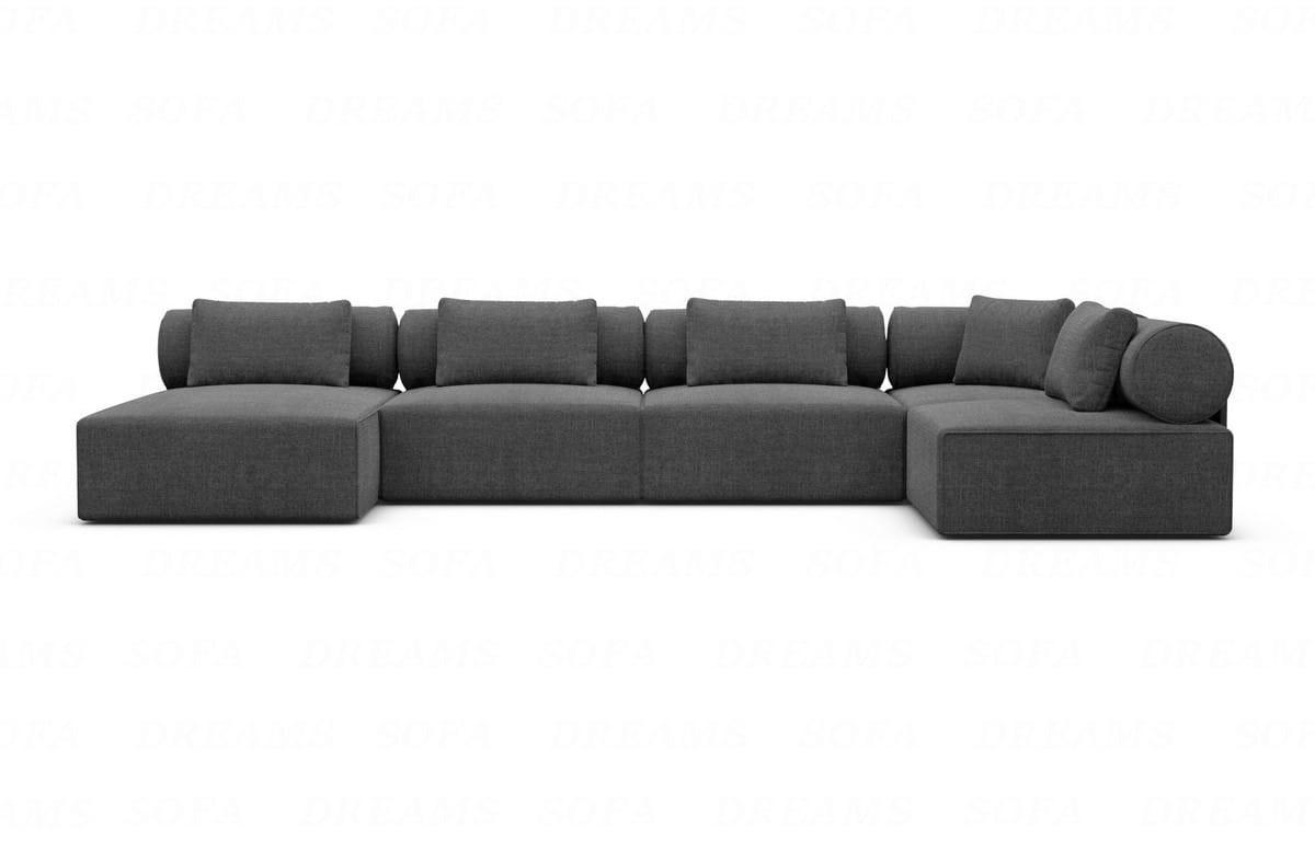 WOHNLANDSCHAFT Cipriani Anthrazit Strukturstoff - Anthrazit, Kunststoff (400/77/200cm)