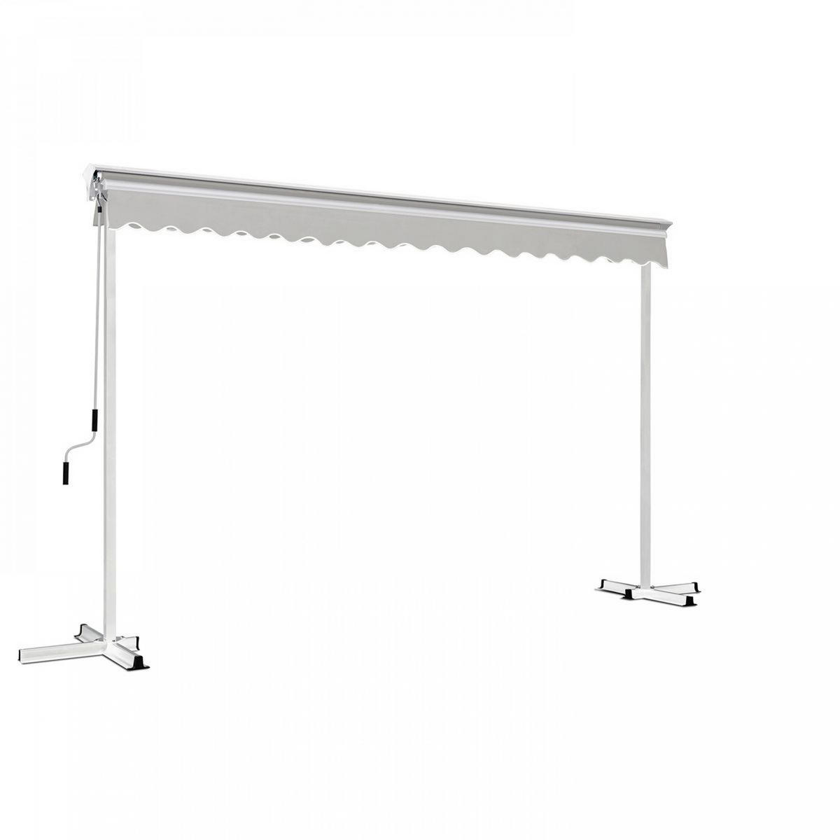 DOPPELSCHRÄGMARKISE 3x4m, Taupe - Taupe, Metall (300/250/400cm) - Oviala