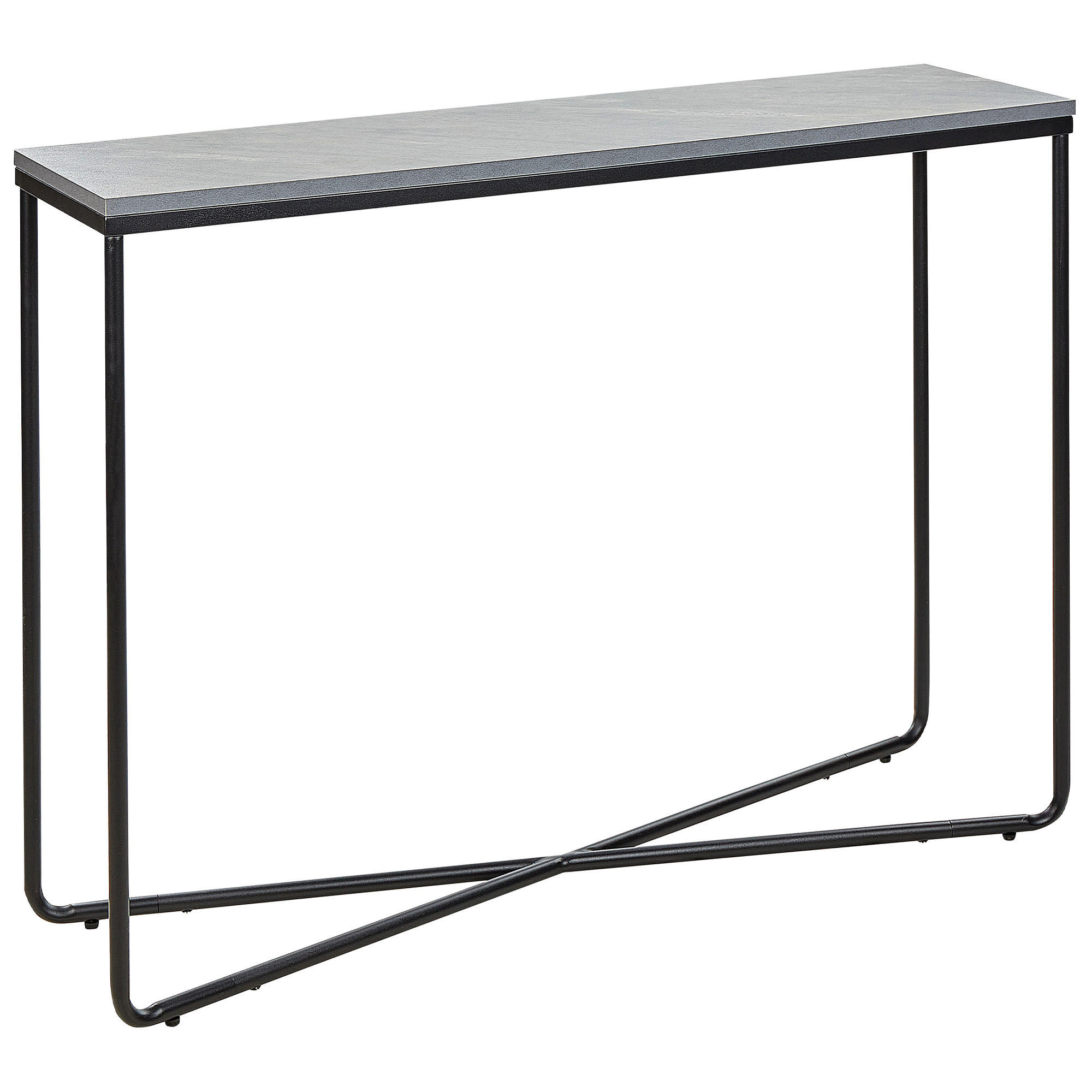 KONSOLENTISCH Betonoptik/schwarz Lakota - Schwarz/Grau, Holzwerkstoff (31/110/81cm) - Beliani