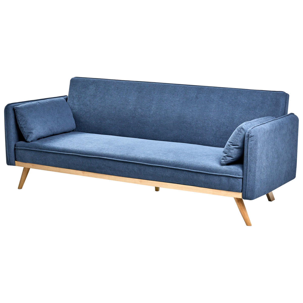 RAZVLAČNA SOFA tkanina plavi Asaa - plava/smeđa, tekstil (205/76/80cm) - Beliani