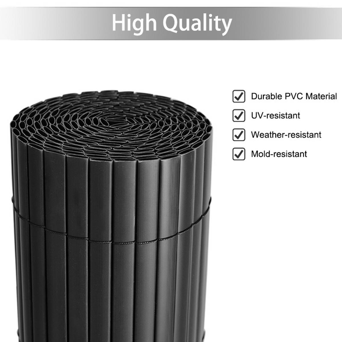 SICHTSCHUTZZAUN aus PVC in Dunkelgrau aufrollbar flexibles Roll-up Design für Garten & Haustierschutz 300x120cm - Dunkelgrau, Kunststoff (120cm) - Livingandhome