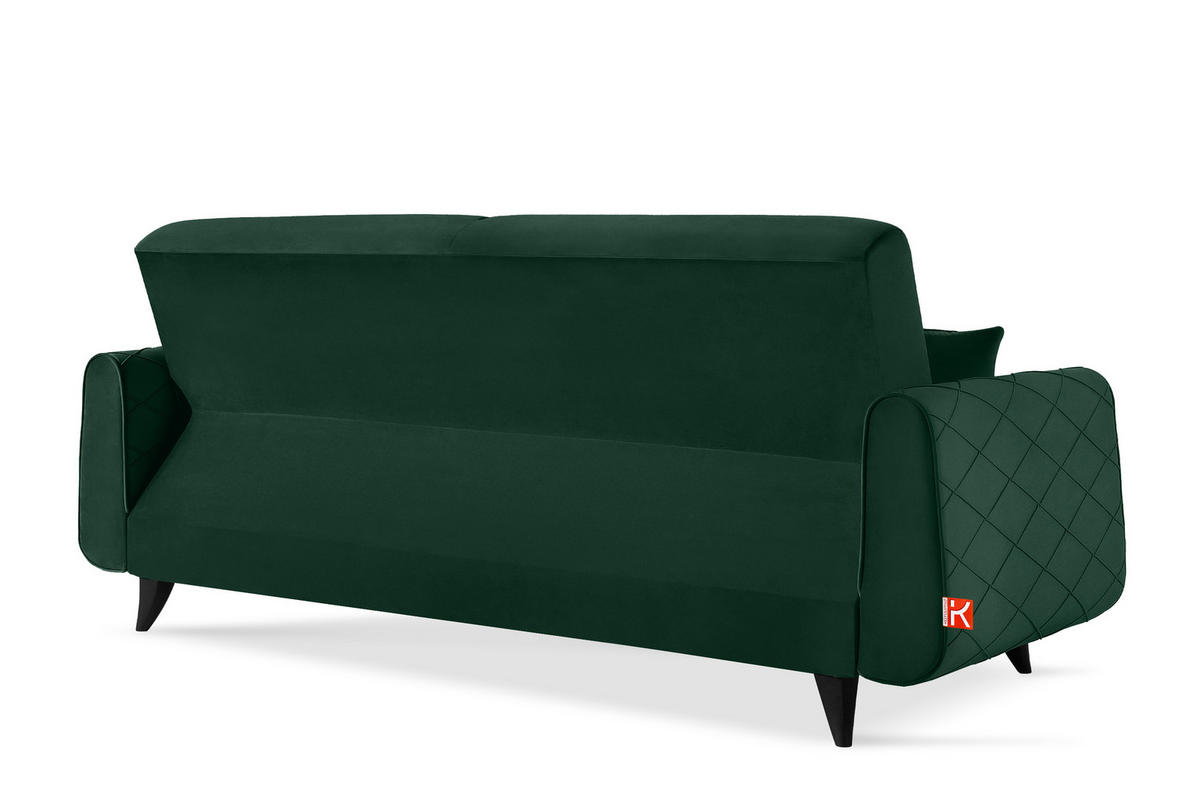 3-SITZER-SOFA GUSTAVO III Sofa 3 Velours, Dunkelgrün - Dunkelgrün, Holz/Holzwerkstoff (230/98/98cm) - KONSIMO®