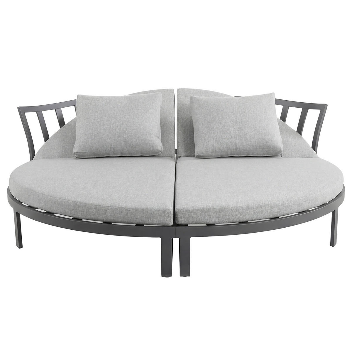 DAYBED - Aluminium / Webstoff - Grau - Grau, Textil/Metall (194/80/200cm) - home24