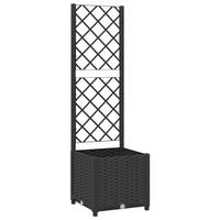 HOCHBEET mit Spalier 40/40/136 cm, aus PP, Schwarz - Schwarz, Kunststoff (40/136/40cm) - vidaXL
