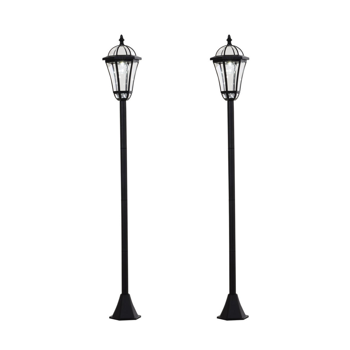 GARTENLATERNE, Schwarz, ABS (Kunststoff) - Schwarz, Kunststoff (18.5/129/18.5cm) - Outsunny