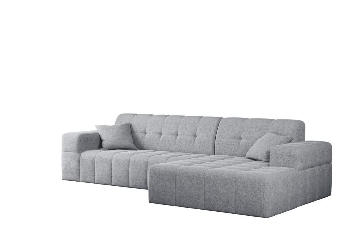 ECKSOFA L-Form NIMES Stoff Verita Grau Rechts - Grau, Holz (256/168cm) - Kaiser Möbel