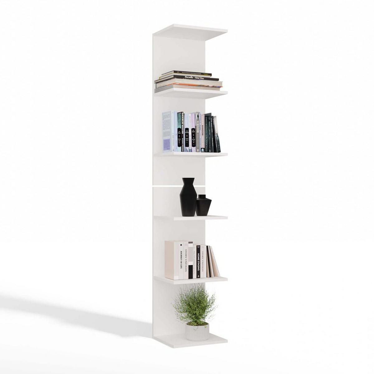 KNIŽNICA Biela 35/180/30 - biela, kompozitné drevo (35/180/30cm) - RAUMHIRSCH FURNITURE