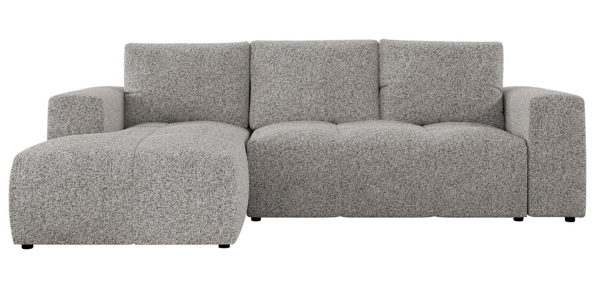 ECKSOFA MONIVA Hellgrau Strukture - Links - Hellgrau/Schwarz, Textil (164/266cm) - MKS