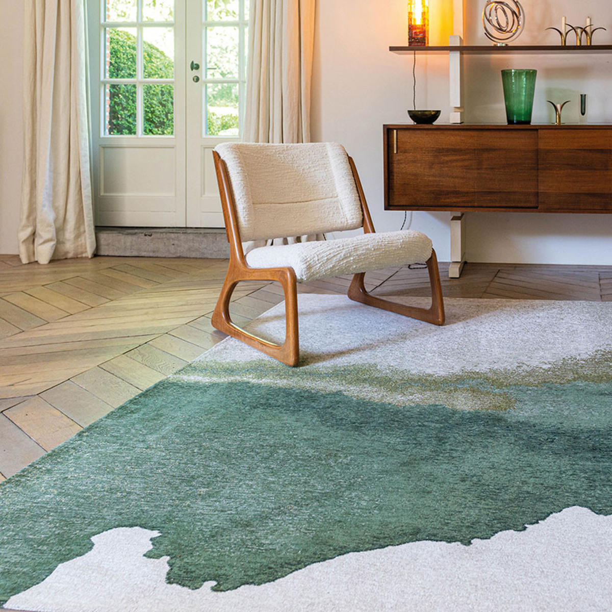 TEPPICH Palm Green Meditation Lagoon 80/150 cm - Grün, Textil (80/150cm) - Louis De Poortere