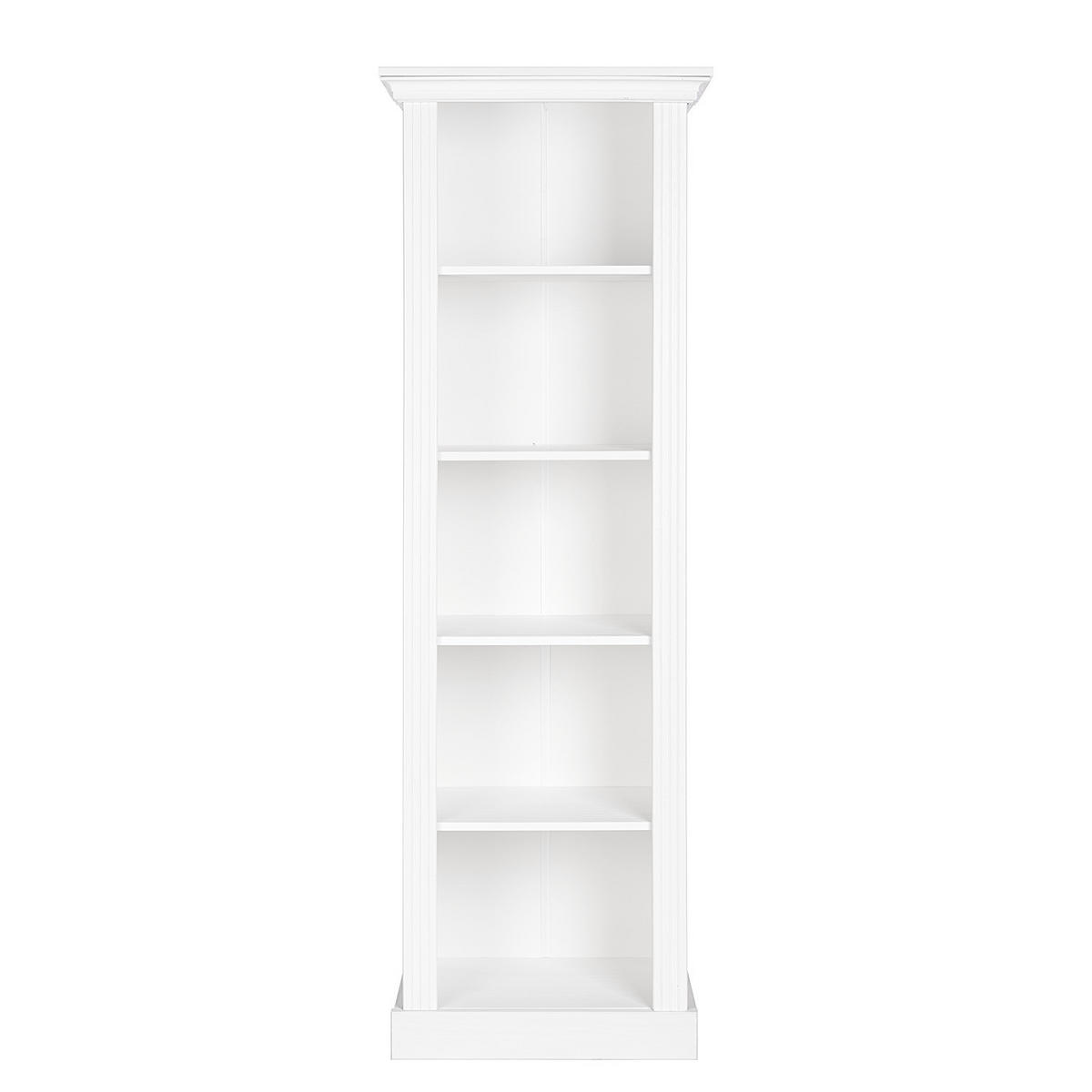 MASSIVES REGAL - Kiefer Weiß - Weiß/Kieferfarben, Holz (63/199/47cm) - home24