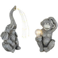 LED AUSSENLEUCHTE Grau Kunststoff 2er Set - Grau, Glas (19/13.5/27.5cm) - Globo Lighting