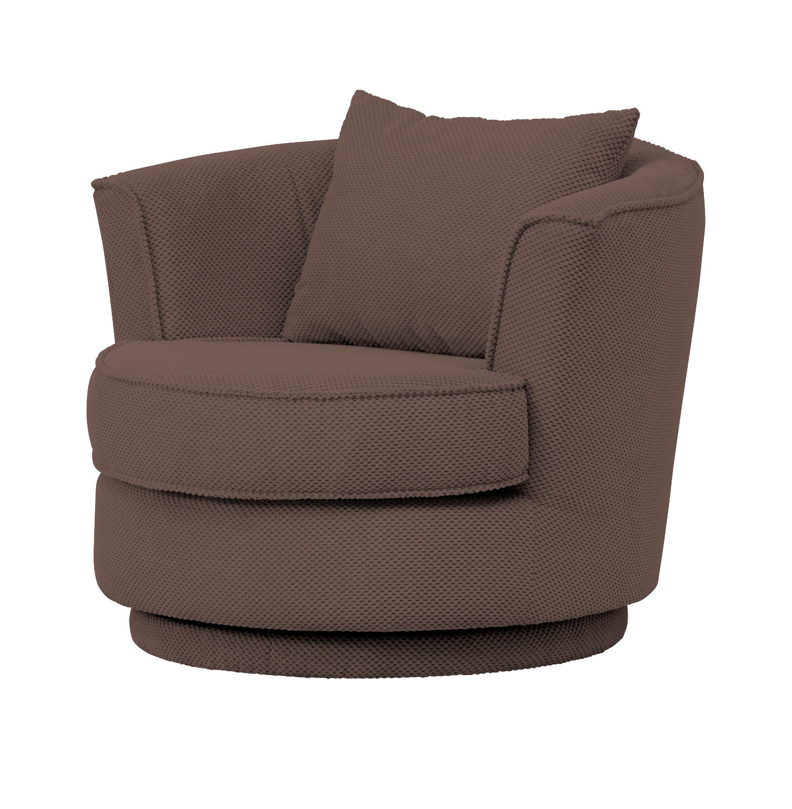 DREHSESSEL braun Web-Velours, Sessel 360° drehbar inklusive Kissen - Braun, Kunststoff/Textil (95/77/95cm)