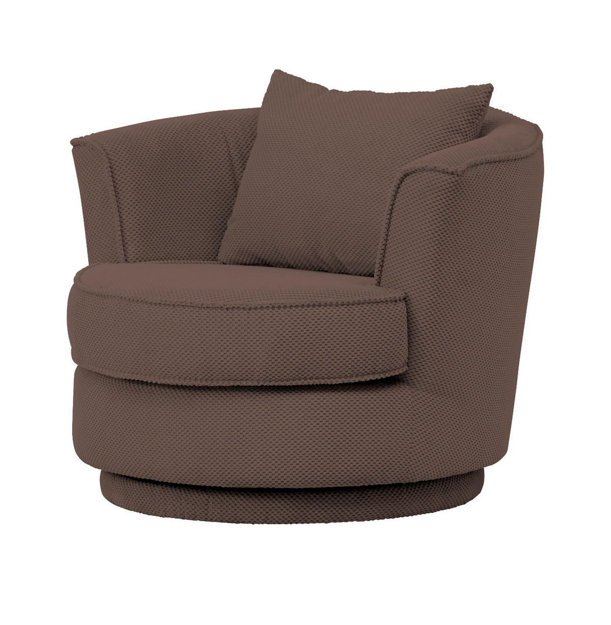 DREHSESSEL braun Web-Velours, Sessel 360° drehbar inklusive Kissen - Braun, Kunststoff/Textil (95/77/95cm)