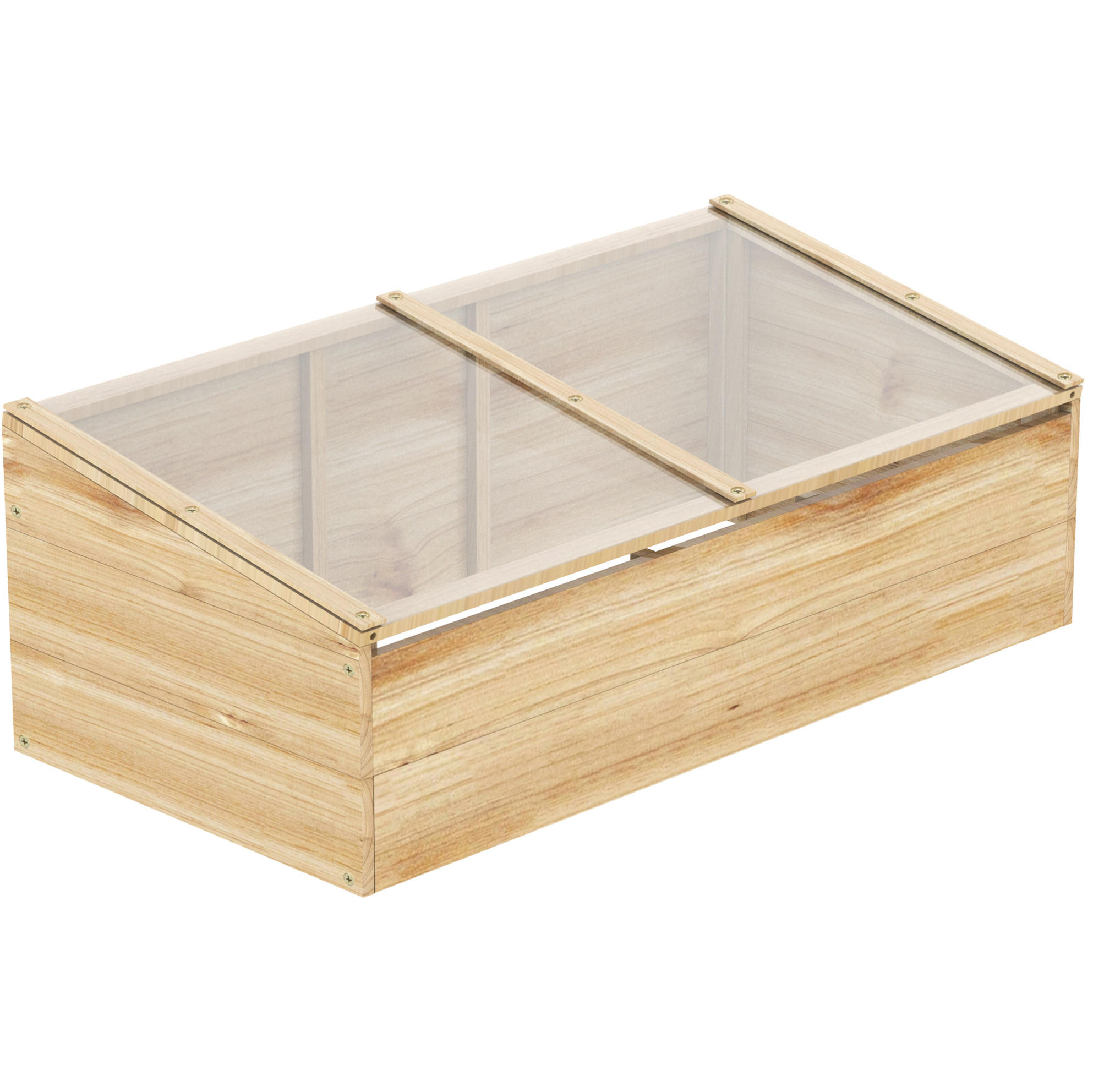 GEWÄCHSHAUS 100/35/50 cm Natur aus Holz mit schrägem Dach - Naturfarben, Holz (50/35/100cm) - OKMYHOME