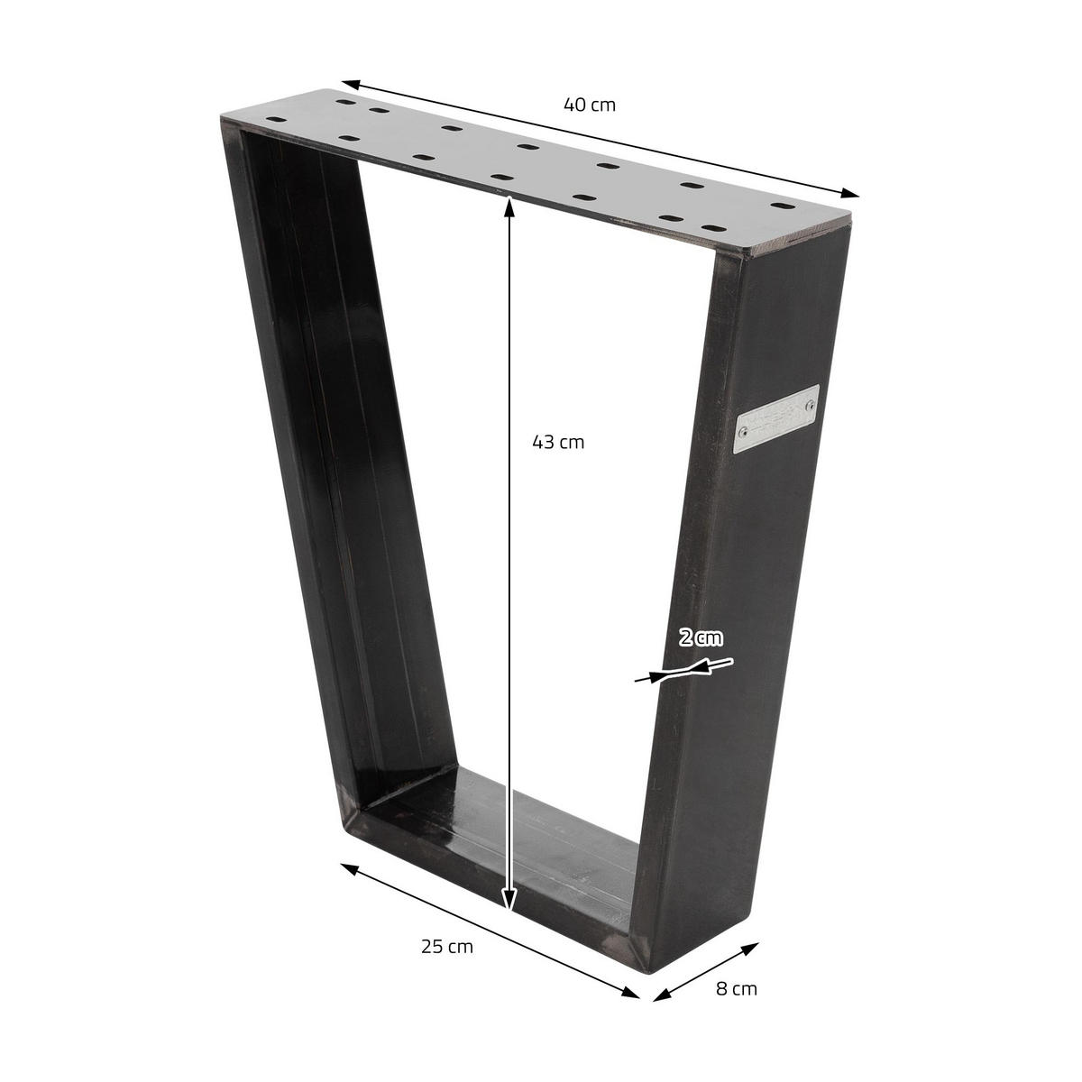 TISCHBEINE 2er Set V-Form 40 x 43 cm Dunkelgrau - Bronzefarben, Metall (40/8/43cm) - ML-DESIGN