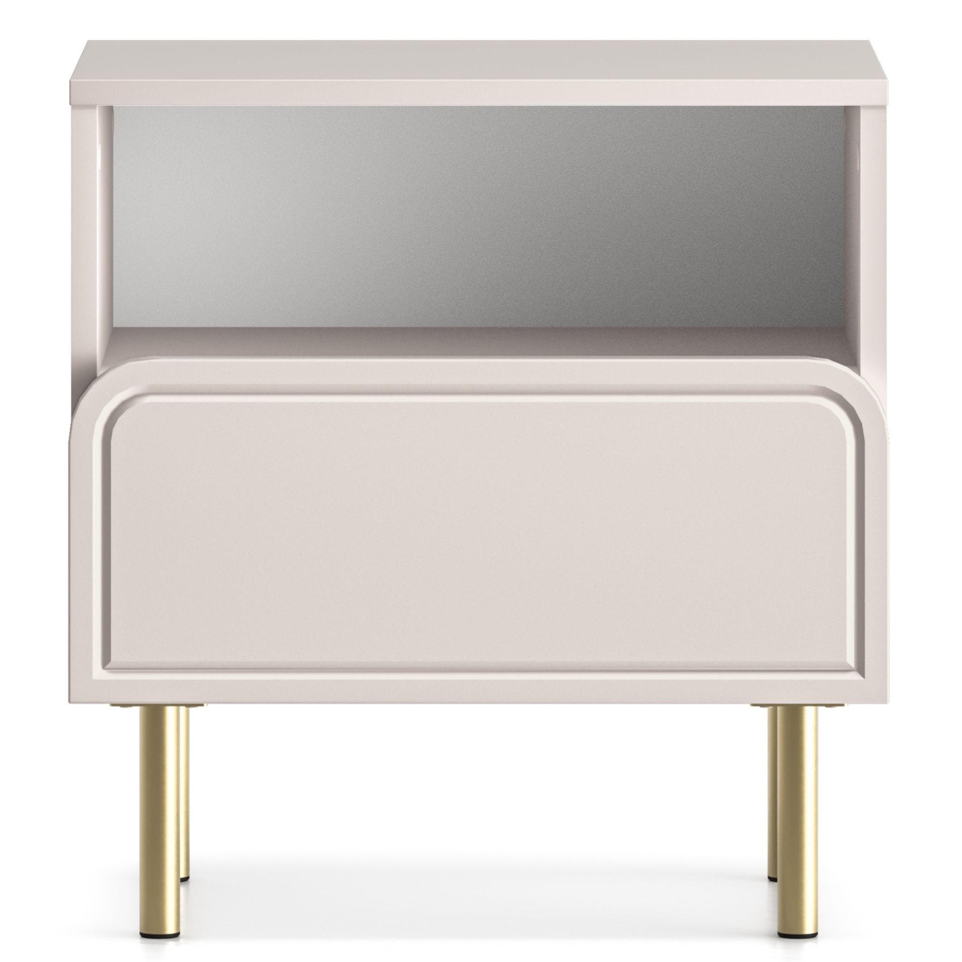 NACHTTISCH Loppa Kaschmirbeige 50 cm - Taupe/Beige, Holzwerkstoff (50/53/32.2cm) - Selsey