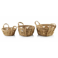 KORB Bali 3er Set beige 30/30/15 cm Seegras - Beige, Naturmaterialien/Kunststoff (30/15/30cm) - Mondex
