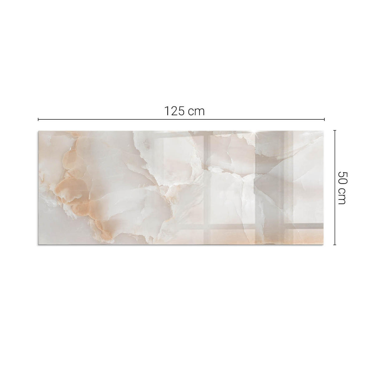 GLASPLATTE für Kamin 125x50 cm Beige - Beige, Glas (125/50/0.4cm) - ArtPrintCave