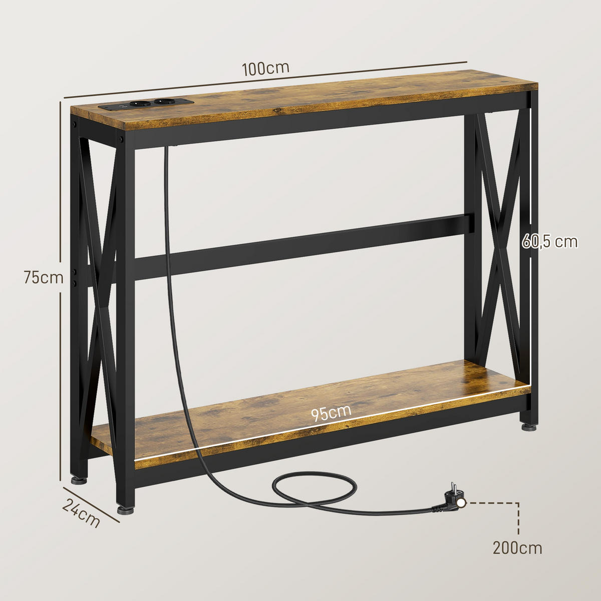 KONSOLENTISCH DE-16778 Braun - Braun, Holzwerkstoff (100/24/75cm) - ComfortXL